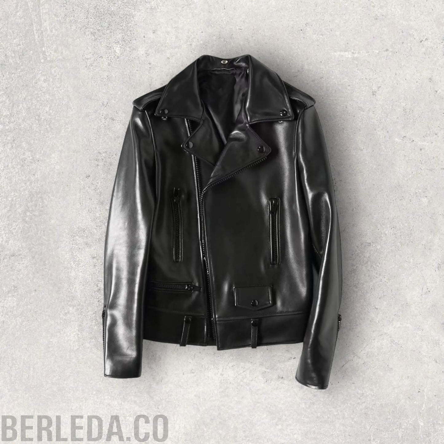 BERLEDA Leather Biker Jacket