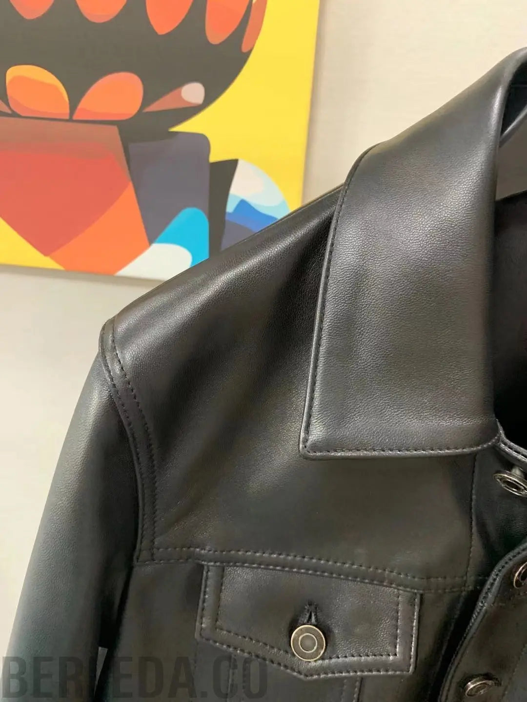 BERLEDA Leather Denim Jacket Berleda.co Berleda.co