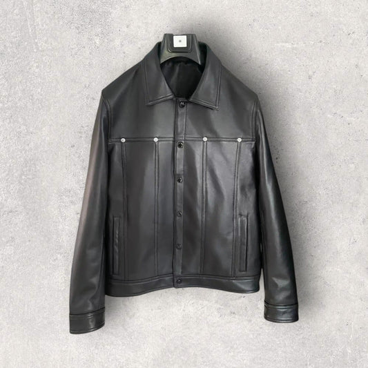BERLEDA BL-2 Leather Denim Jacket Berleda.co Berleda.co